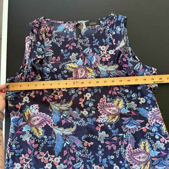 🔥 4 for $20 DEALLabel by Rachel Rachel Roy Sleeveless Floral Paisley Top Size M - Picture 5 of 7